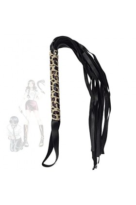 MeHam Fouet en Cuir Noir équitation Jouet Couple Accessoires de Jeu de rôle