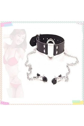 Collier en Cuir avec des Accessoires de Broche Exquis, adapté aux Femmes à Porter sur scène Noir 