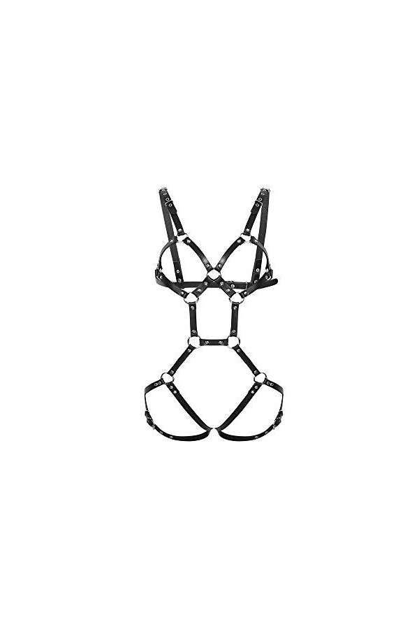 Dames harnais poitrine sangles ceinture sangle en cuir corps, costume de jeu de rôle, vêtements de nuit érotiques harnais poi