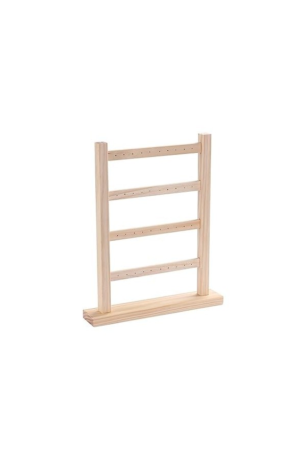 vreplrse Organisateur en bois 4 couches accessoires support vitrine bijoux boucles doreilles support suspendu support maison