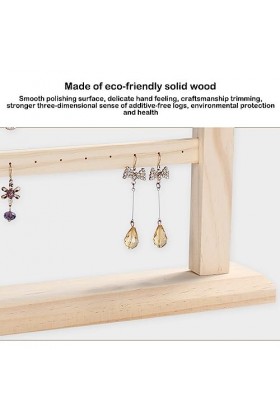 vreplrse Organisateur en bois 4 couches accessoires support vitrine bijoux boucles doreilles support suspendu support maison