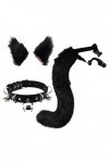 kowaku Oreilles et Queue en Fausse Ensemble Cosplay Costume Casque Cou Collier Ras du Cou avec Cloches pour la Fête Dress up 