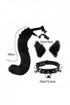 kowaku Oreilles et Queue en Fausse Ensemble Cosplay Costume Casque Cou Collier Ras du Cou avec Cloches pour la Fête Dress up