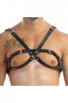CHOUBAGUAI Harnais réglable en cuir synthétique noir pour homme - Ceinture de poitrine sexy punk gothique rave - Type I