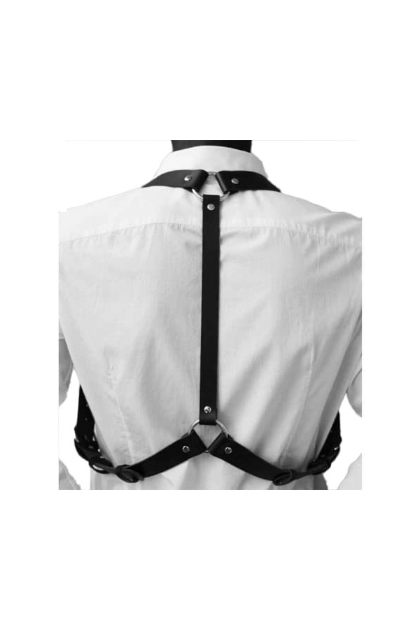 HSQSMWJ Ceinture de Harnais de Poitrine Gothique Punk pour Hommes Cosplay Costumes Clubwear Color:Black,Size:One Size