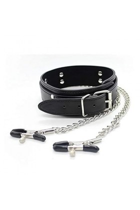 XaiYimee Manchette de Cou en Cuir Fin avec Clip réglable