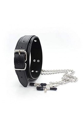 XaiYimee Manchette de Cou en Cuir Fin avec Clip réglable