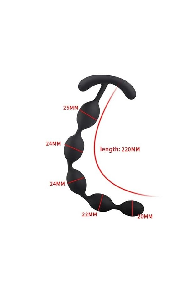 Sèxtôy ???? ???? ???? Set Plúg Ànâlé Expander Beads Silicone Massage Plúgs Massager pour débutants Body MAsseur Black Set de 