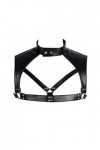 PETMHS Harnais de poitrine en cuir pour hommes Punk Crop hauts Cage Bandage réglable Costumes de Festival Rave noir
