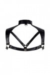 PETMHS Harnais de poitrine en cuir pour hommes Punk Crop hauts Cage Bandage réglable Costumes de Festival Rave noir