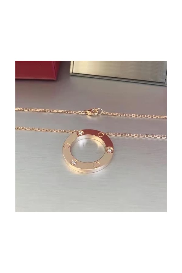 RUDELL Single ring pancake collier mode vis set diamant pendentif collier décoratif collier chaîne