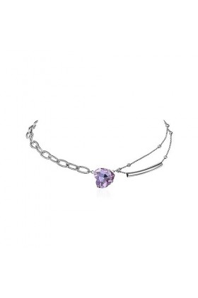 RUDELL INS cool style créatif haut de gamme collier quotidien multifonctionnel petit collier améthyste frais bijoux simples