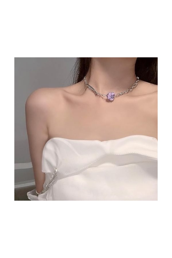 RUDELL INS cool style créatif haut de gamme collier quotidien multifonctionnel petit collier améthyste frais bijoux simples