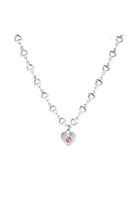 YUPACK Collier Pendentif Chaîne de clavicule d’amour, collier empilable de cœur d’amour sans décoloration, accessoires de fil