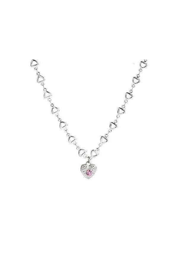 YUPACK Collier Pendentif Chaîne de clavicule d’amour, collier empilable de cœur d’amour sans décoloration, accessoires de fil