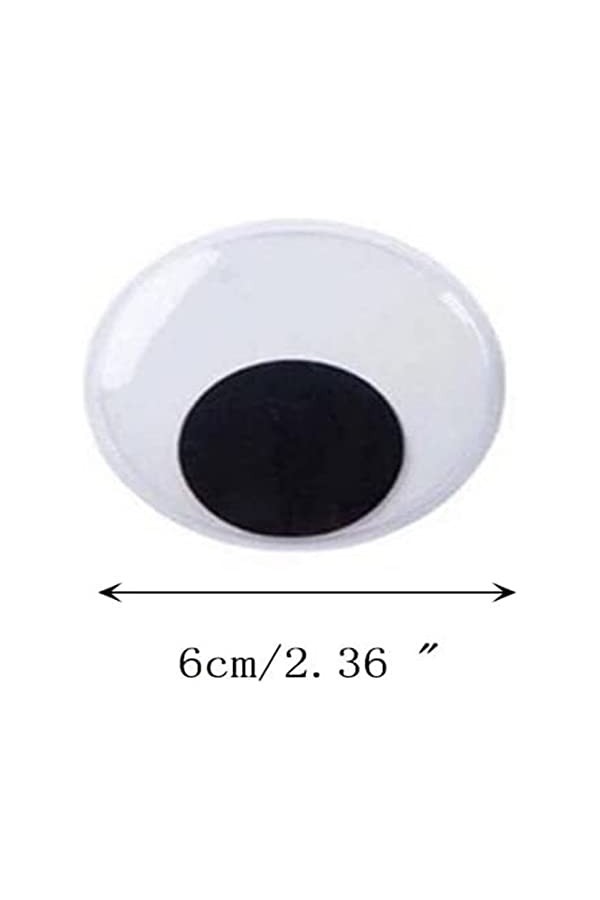 PLEETS Yeux mobiles adhésifs yeux mobiles autocollants en plastique pour loisirs créatifs et décoration de fête 40 mm-20 piè