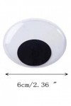 PLEETS Yeux mobiles adhésifs yeux mobiles autocollants en plastique pour loisirs créatifs et décoration de fête 40 mm-20 piè