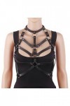 Punk Taille Harnais Ceinture en Cuir pour Femmes Filles, Noir Corps Poitrine Chaîne Goth Gilet Ceinture Réglable Bijoux de Co