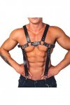 Harnais gothique punk pour homme avec bretelles, sangle de poitrine, sangle de corps, sangle alternative, harnais pour carnav