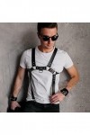 Harnais gothique punk pour homme avec bretelles, sangle de poitrine, sangle de corps, sangle alternative, harnais pour carnav