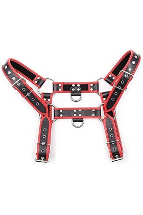 FAYTEK Harnais de poitrine en cuir pour homme - Solide et robuste - Réglable - Pour homosexuels - Pour Halloween - Noir