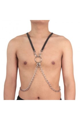 HSQSMWJ Réglable Cuir Harnais Poitrine Noir Taille Unique Gay Punk Cosplay Color:Black,Size:One Size 