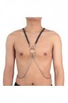 HSQSMWJ Réglable Cuir Harnais Poitrine Noir Taille Unique Gay Punk Cosplay Color:Black,Size:One Size 