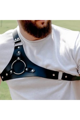 Harnais de Poitrine en Cuir Homme Sexy Adulte Harness Belt Muscle Lingerie Color:Black,Size:One Size 