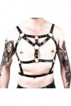 HSQSMWJ Hommes du Corps Coffre Harnais Réglable PU avec Anneau à Boucle Gay Bar Pub Jeu de Rôle Plaisir Color:Black,Size:One