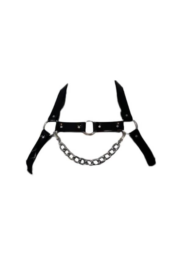 HSQSMWJ Homme Harnais de Poitrine Bandage Ceinture Faux Cuir Gay Color:Black,Size:One Size 