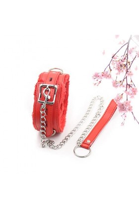 Collier réglable en cuir avec chaîne détachable pour accessoires de vêtements pour dames et filles