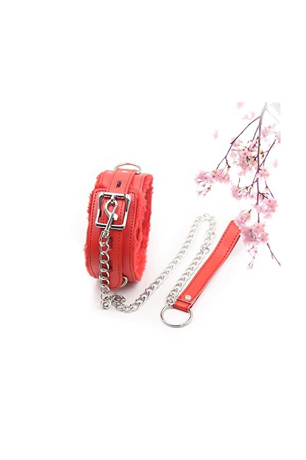 Collier réglable en cuir avec chaîne détachable pour accessoires de vêtements pour dames et filles