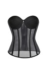 Soutien-Gorge Transparent Noir Sexy en Maille Push-up pour Femme - Corset pour fête en Club - Ensemble de vêtements Respirant
