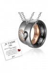 Gkmamrg Pendentif et Chaîne pour Couples Cadeau - Couple Collier Je T’Aime Cadeau pour les amoureux