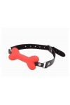 CUSON Silicone Dog Bone Gode Gag Réaliste Gode Bouche Gag avec Boule Silicone Noir