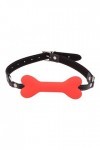 CUSON Silicone Dog Bone Gode Gag Réaliste Gode Bouche Gag avec Boule Silicone Noir