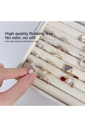 BEALIFE Organisateurs trois couches boîte de rangement de bijoux étui pratique support délicat femmes coiffeuse chambre décor