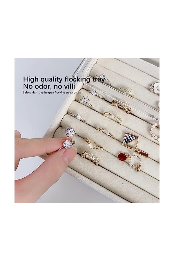 BEALIFE Organisateurs trois couches boîte de rangement de bijoux étui pratique support délicat femmes coiffeuse chambre décor