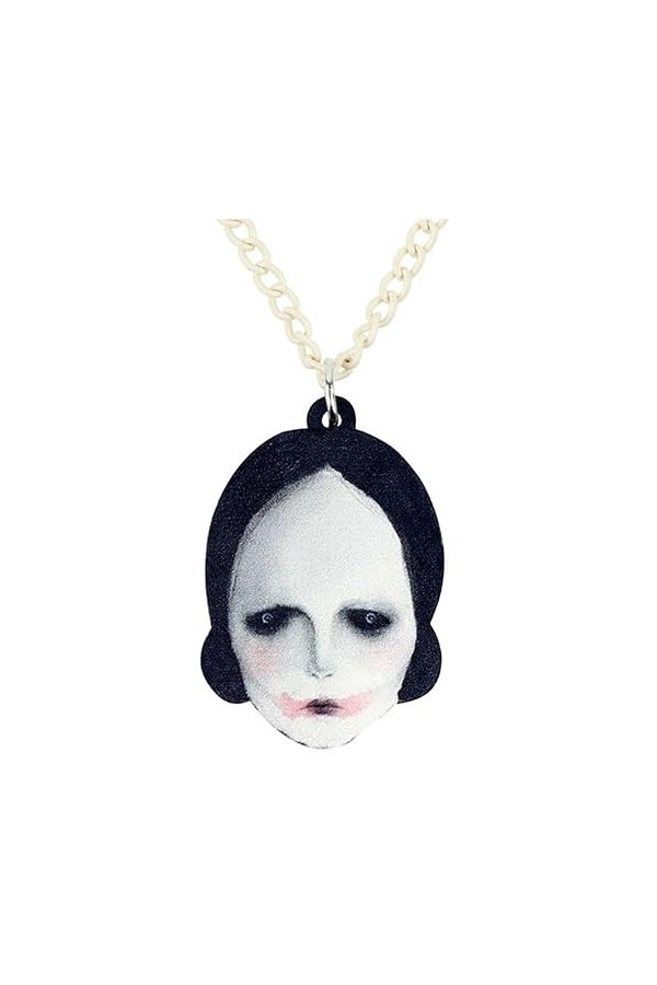 NELLN Collier acrylique Halloween poupée collier pendentif collier Choke punk bijoux femme accessoires