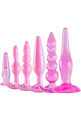 6 PCS/set Bǚtt Ànâl Séxtôys Ànâl Expander Beads Silicone Massage Plùgs Massager pour débutants Body MAsseur Black Set de Set