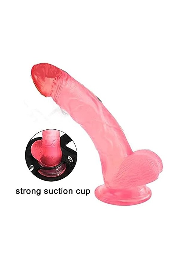 CWT Sexy Women & Man Stráp on Dǒngs Sous-vêtements de plaisir à tête avec prise de massage de taille parfaite Stráp doux sur 