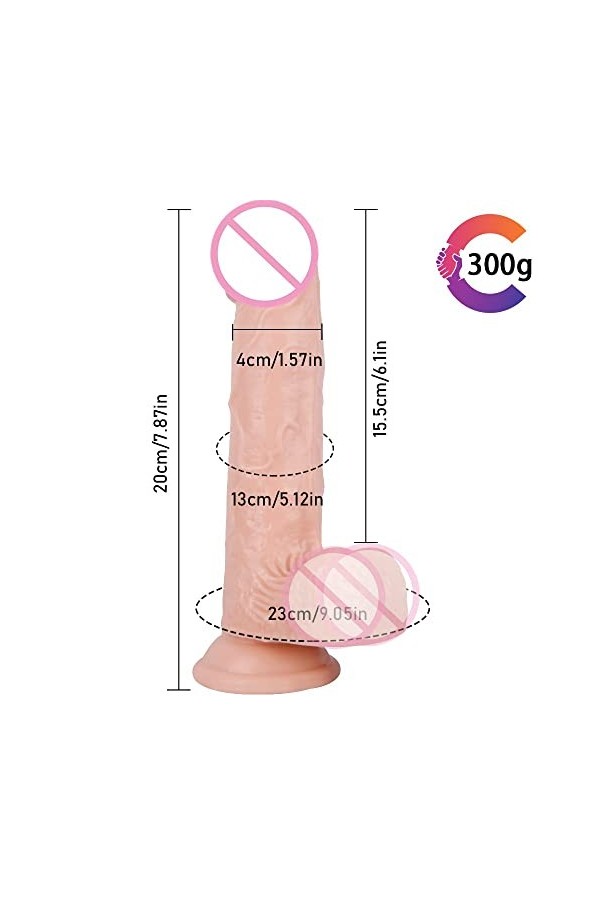 Large Véntõừsě Gódèmičhêt Silicone Godes avec Ventouse Matériau Confortable et Silencieux, Adapté à Tout Le Monde