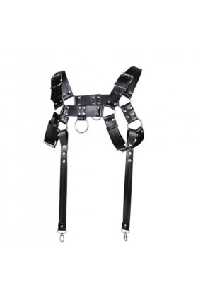 HSQSMWJ Homme Harnais de Poitrine Réglables Cuir Épaule Muscle Corps Punk Style Color:Black,Size:One Size 