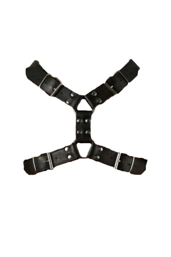 HSQSMWJ Harnais de Poitrine en Cuir pour Homme Harnais Réglable Boucle Bretelle dépaule Color:Black,Size:One Size 