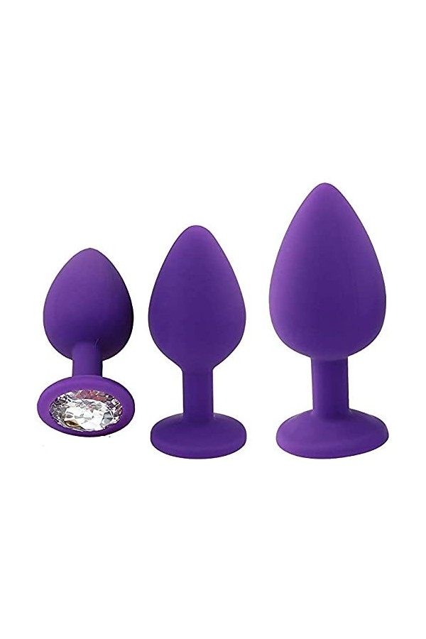 Expander Beads Silicone Massage Plugs Massager pour débutants Body MAsseur Black Set de 3 Pcs Set débutants Kits de formateur