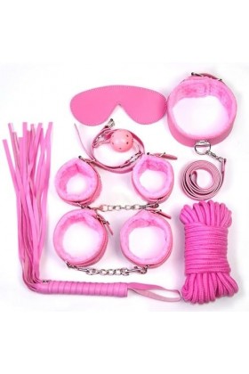 7Pcs Kit Sm Bandage 7pcs Vêtements Retenue Fourrure Corps Jouet Sexy Programme Femme Menottes Šex Adulte Collier B-D-S-M Spor