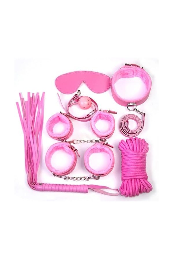Mode 7 Pices-Set de Kit Vêtements Retenue Fourrure Corps Jouet Sexy Programme Femme Menottes Šex Adulte Toy lit Yoga Design C