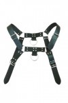HSQSMWJ Harnais de Poitrine en Cuir pour Homme Corps PU Réglable avec Anneau à Boucle Gay Bar Pub Jeu Rôle Plaisir Color:Blac