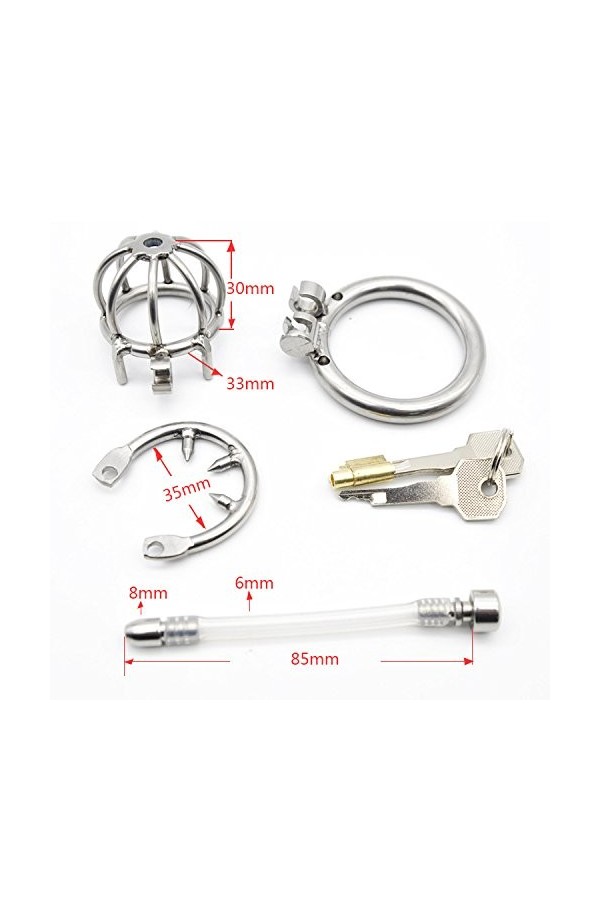 MYNML avec cathéter Dispositif de Fixation métallique Cage de Verrouillage pour Protection Sportive Homme 45mm ❀673