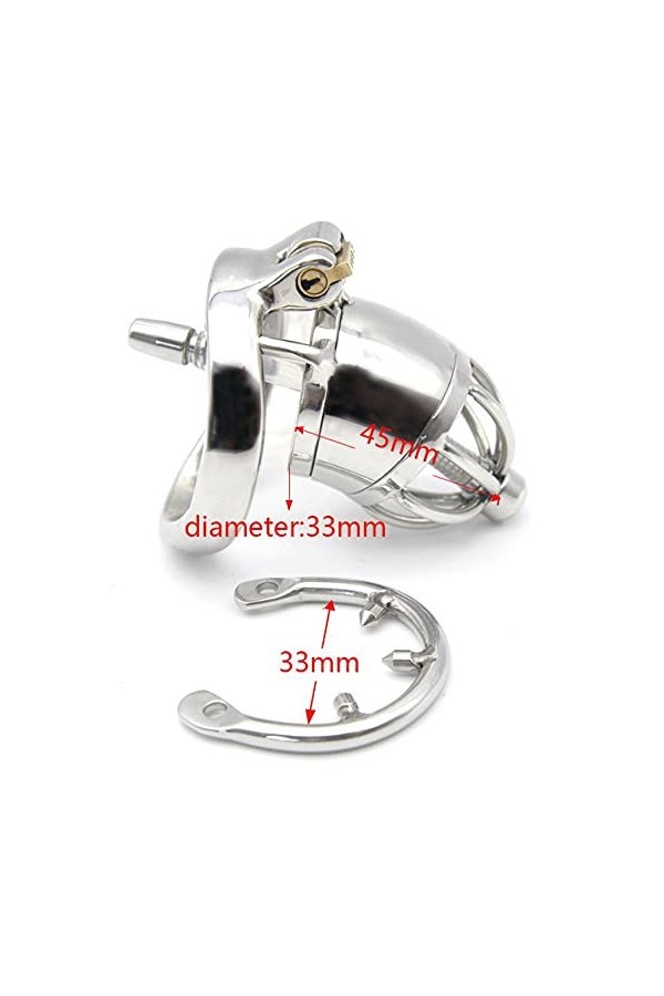 MYNML Cage de Verrouillage en métal pour Hommes avec Dispositif de cathéter Protection Sportive ❀662 45mm 